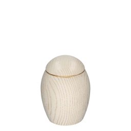 Eikenhouten Mini Dierenurn Wit, Goud Patine (0.1 liter)