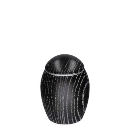 Eikenhouten Mini Dieren Urn Zwart, Zilver Patine (0.1 liter)