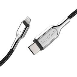Cygnett Armoured Braided Lightning USB-C Kabel 10 Centimeter Zwart