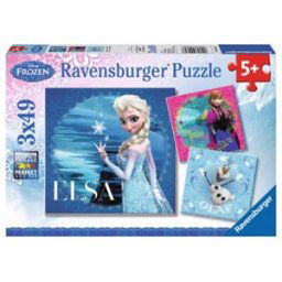 Disney Frozen - Elsa, Anna & Olaf Puzzel (3x49 stukjes)
