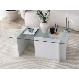 Rechthoekige salontafel CAPELLA 105 cm wit