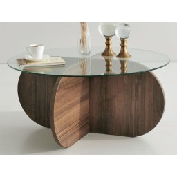 Ronde salontafel BOBBIE walnoot