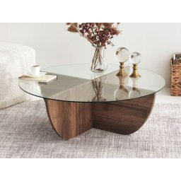 Ronde salontafel LILARA walnoot