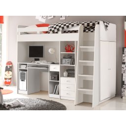 Gecombineerd bed UDINESE 90x200 cm wit