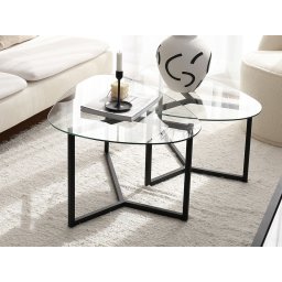Set van 2 salontafels BELLAMA zwart