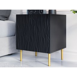 Set van 2 nachtkastjes JUNATO 1 deur zwart
