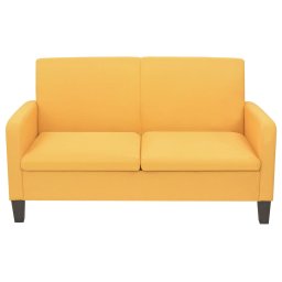 vidaXL Tweezitsbank 135x65x76 cm geel