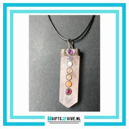 Hanger Chakra Rozenkwarts met kralen