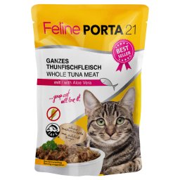 24x100g Feline Maaltijdzakjes Tonijn met Aloe (graanvrij) Porta 21 Kattenvoer