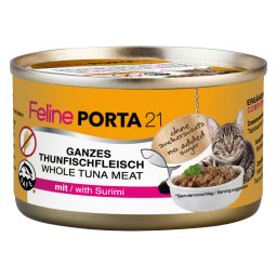 1x90g Feline Tonijn met Surimi (graanvrij) Porta 21 Kattenvoer