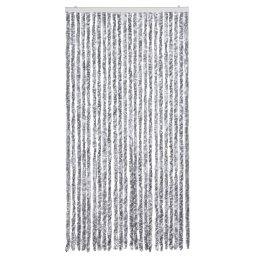 vidaXL Vliegengordijn 100x220 cm chenille wit en grijs