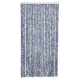 vidaXL Vliegengordijn 100x220 cm chenille blauw, wit en zilver