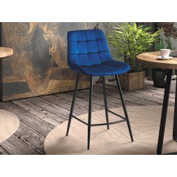 Barkruk JUGLA 95 cm fluweel blauw