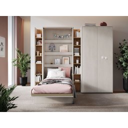 Opklapbed CONCEPTION JUNIOR 90x200 cm zijdegrijs (verticaal) met matras
