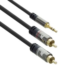 ACT 3,5mm jack naar 2x Tulp kabel M/M 5m