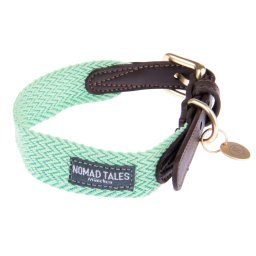Halsband Nomad Tales Bloom, mint - Maat XL: 52 - 58 cm Halsomvang, B 38 mm
