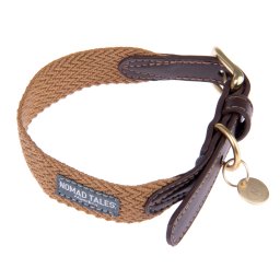 Halsband Nomad Tales Bloom, caramel - Maat XS: 30 - 36 cm Halsomvang, B 25 mm