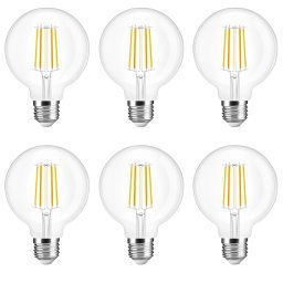 Slimme filament zigbee led lamp - dual white 7w e27 fitting - g95 model - voordeelset 6 stuks