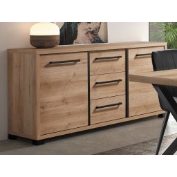 Dressoir RIMINI 2 deuren 3 lades arizona eik