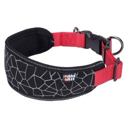 Rukka® Cube Soft halsband, rood/zwart Maat S: 30-40cm nekomvang, B20 mm hond