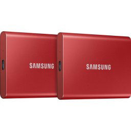 Samsung T7 Portable SSD 2TB Rood - Duo Pack