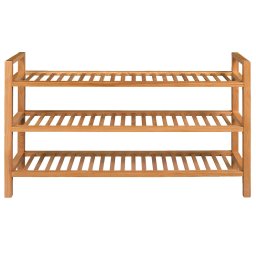 vidaXL Schoenenrek met 3 schappen 100x27x60 cm massief eikenhout