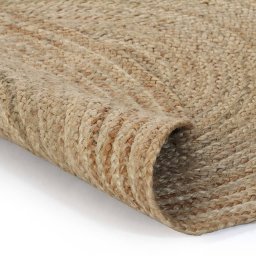 vidaXL Tapijt rond 120 cm gevlochten jute