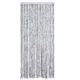 vidaXL Vliegengordijn 90x220 cm chenille wit en grijs