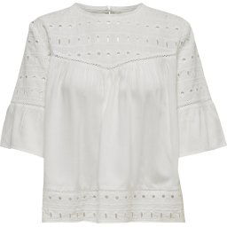 ONLY - Maat 36 - ONLIRINA EMB ANGLAISE DNM TOP NOOS Dames Top Wit