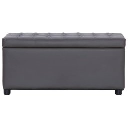 vidaXL Opberghocker 87,5 cm kunstleer grijs