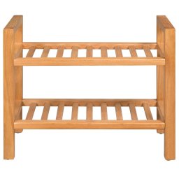 vidaXL Schoenenrek met 2 schappen 50x27x40 cm massief eikenhout