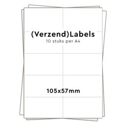 Huismerk 10 stickers per A4 (105x57mm)