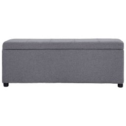 vidaXL Bankje met opbergvak 116 cm polyester lichtgrijs