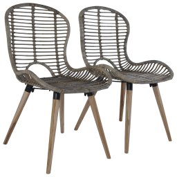 vidaXL Eetkamerstoelen 4 st natuurlijk rattan bruin