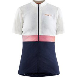Craft Maat L Fietsshirt Korte Mouwen Dames Wit Blauw - CORE ENDUR JERSEY W WHISPER BLAZE