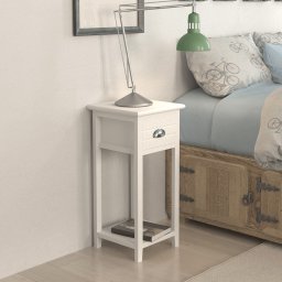 vidaXL Nachtkastje met 1 lade wit