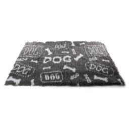 VETBED DOG PRINT GRIJS / WIT 50X75 CM