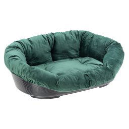 L73xB55xH27cm Ferplast Hondenmand Siesta Deluxe Zwart met Bekleding Sofà Fluweel Groen Honden