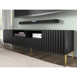 Tv-meubel WAVOS 2 deuren 2 lades zwart