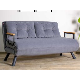 Converteerbare fauteuil SANDERO 2 plaatsen stof grijs