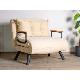Converteerbare fauteuil SANDERO 1 plaats stof crème