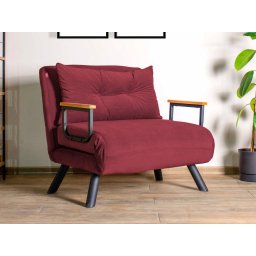 Converteerbare fauteuil SANDERO 1 plaats stof rood