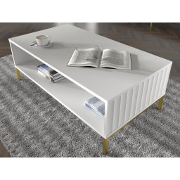 Rechthoekige salontafel WAVOS 90 cm wit