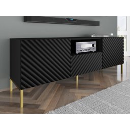 Tv-meubel SURAFU 2 deuren 1 lade zwart