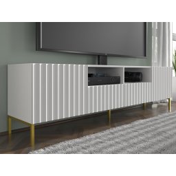 Tv-meubel WAVOS 2 deuren 2 lades wit