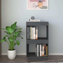 vidaXL Boekenkast 40x35x71 cm massief grenenhout grijs