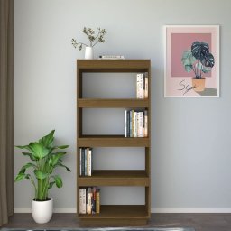 vidaXL Boekenkast/kamerscherm massief grenenhout honingbruin