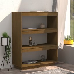 vidaXL Boekenkast/kamerscherm massief grenenhout honingbruin