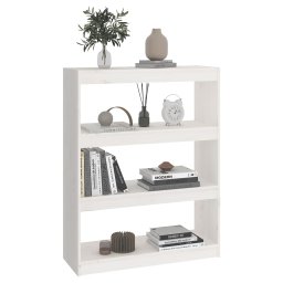 vidaXL Boekenkast/kamerscherm 80x30x103,5 cm massief grenenhout wit