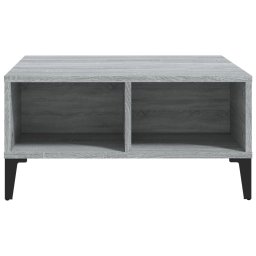 vidaXL Salontafel 60x60x30 cm bewerkt hout grijs sonoma eikenkleurig